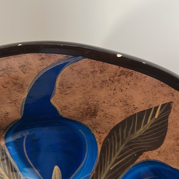 Large handpainted decorative wall hanging plate, Calla lilies - Picture 5 of 6